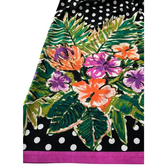 MAGGIE BARNES WIDE LEG BOHO PANTS, WOMENS, L, BLACK/WHITE POLKA DOT & FLOWERS - Picture 6 of 10